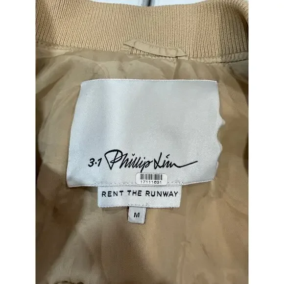 3.1 Phillip Lim Faux Leather Mixed Pocket Bomber Medium - Picture 3 of 6